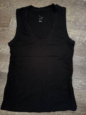 a new day Black Ribbed Scoop Neck Tank Top